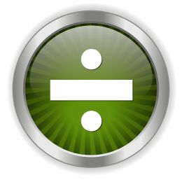 division symbol with green background