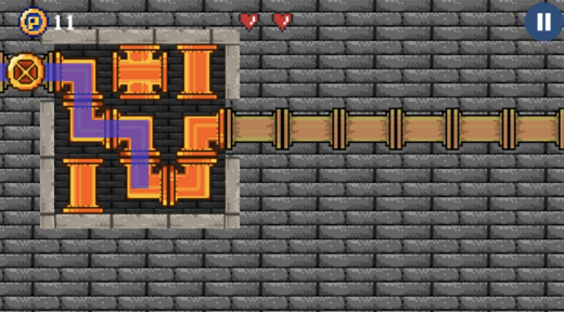 Gameplay in EcoCity game where student solves a water pipe-themed puzzle