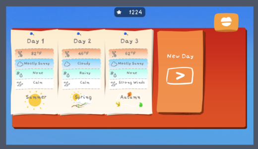 Logging daily weather in the game The Perfect Day