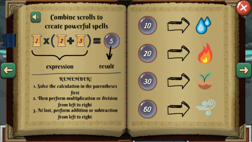 Scrolls of Power Math Ed Games