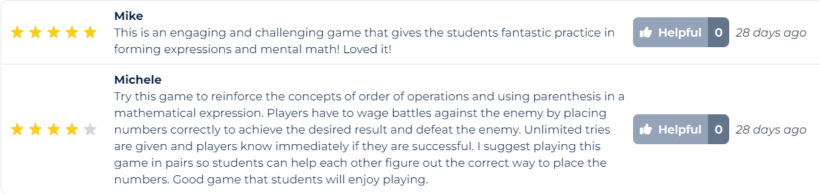 Scrolls of Power Math Games Reviews