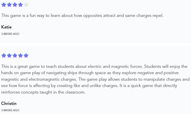 Student reviews for Space Junk Hunt middle school science game