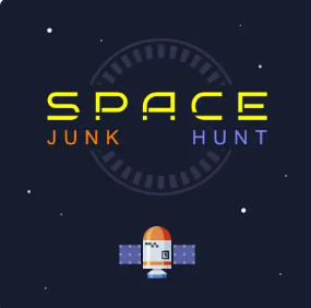 Middle school science game Space Junk Hunt — electric and magnetic forces